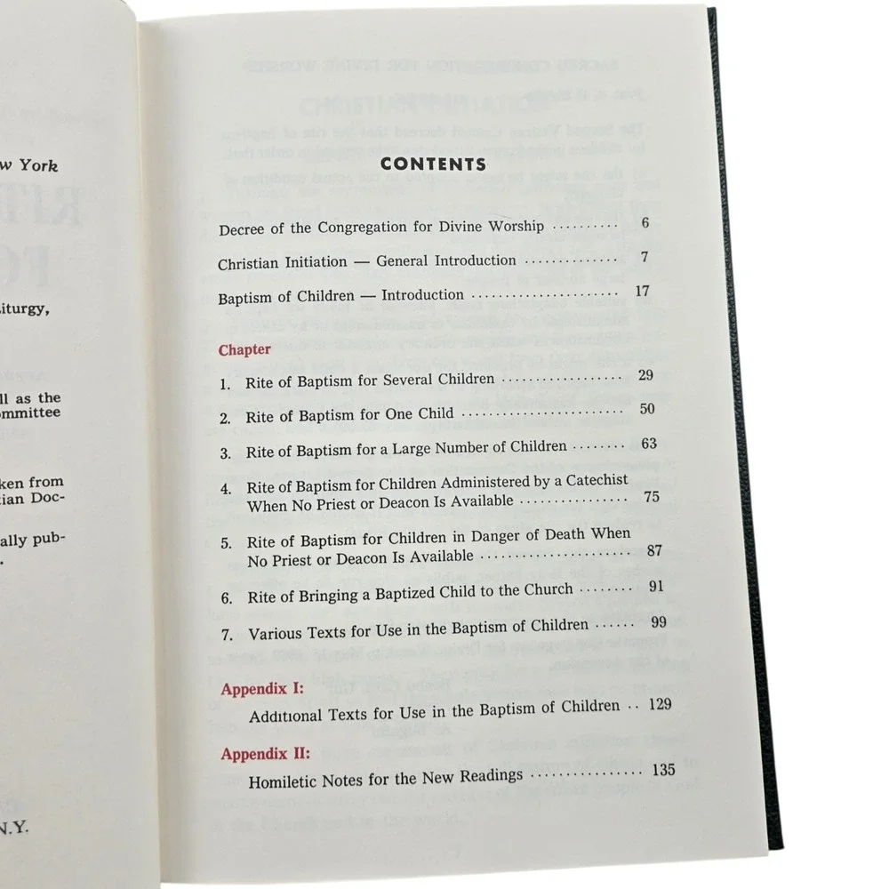 Rite of Baptism for Children 1977‎ Hardcover Catholic Book Publishing T-136